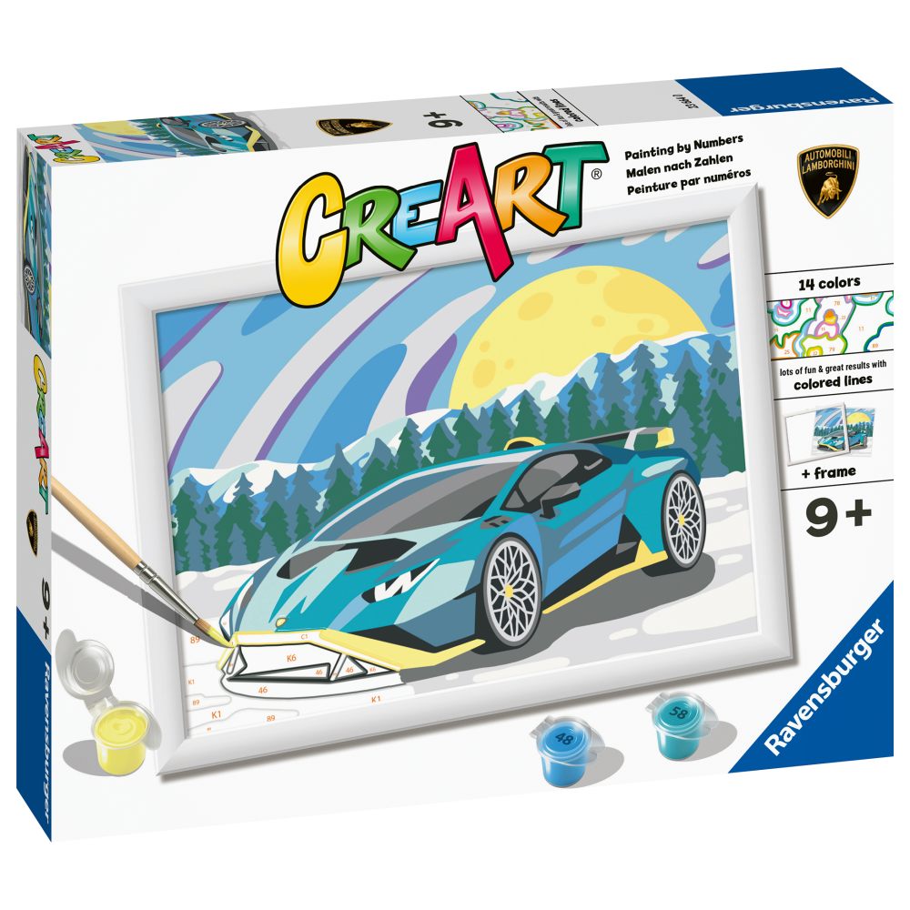 CREART PICTURA PE NUMERE PENTRU COPII LAMBORGHINI - RAVENSBURGER (RVSPBN23664)