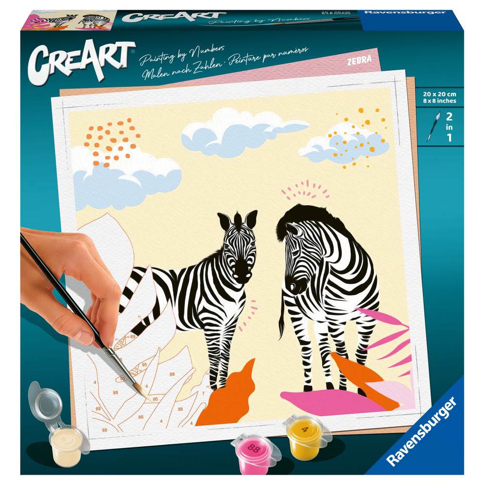 CREART PICTURA PE NUMERE PENTRU ADULTI ZEBRE - RAVENSBURGER (RVSPBN23666)