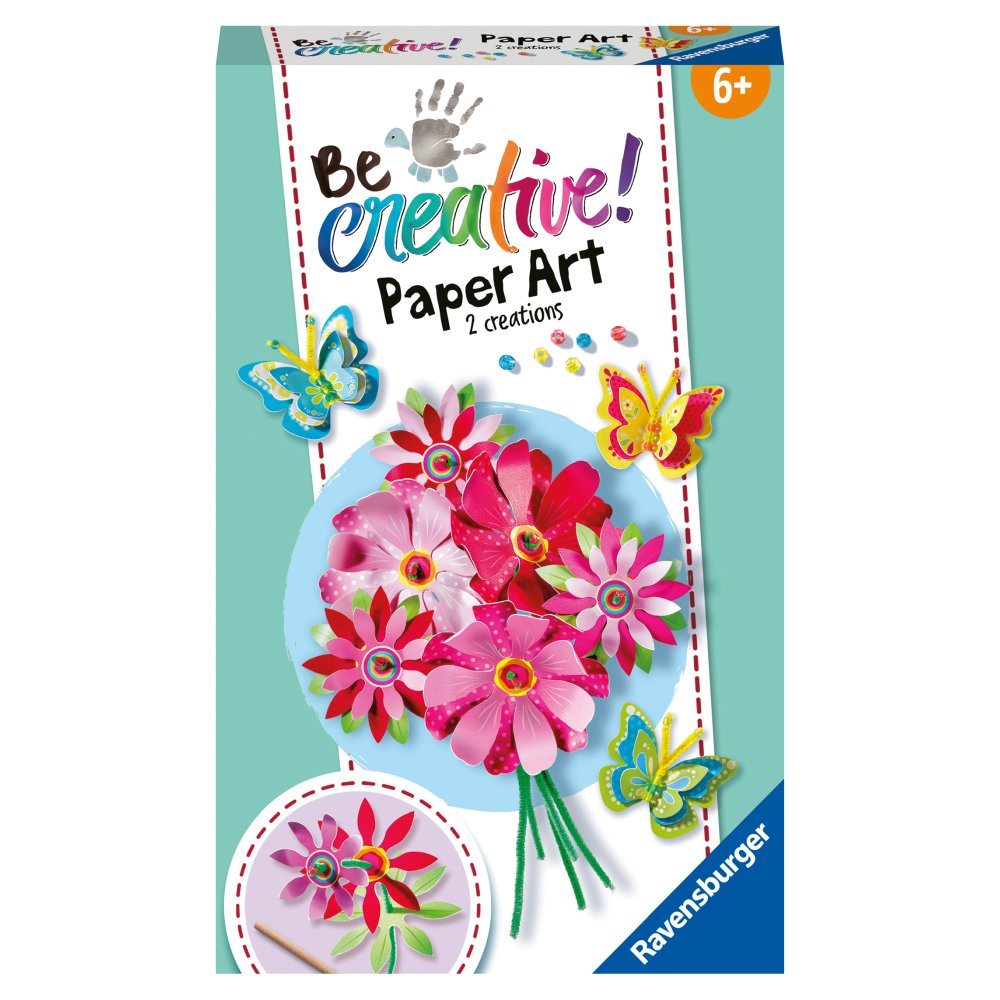 BE CREATIVE SET MINI DE CREATIE FLORI SI FLUTURI DIN HARTIE - RAVENSBURGER (RVSAC23678)