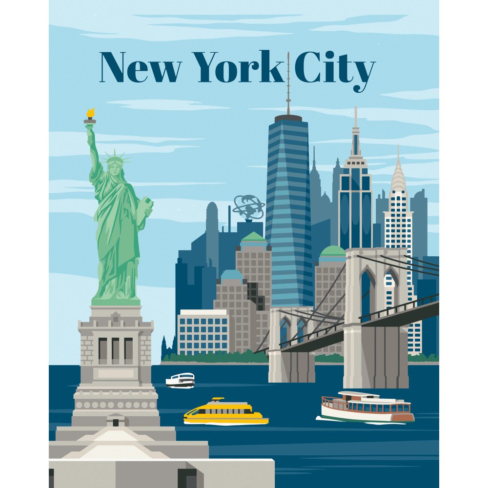 CREART PICTURA PE NUMERE PENTRU ADULTI NEW YORK PLIN DE CULOARE - RAVENSBURGER (RVSPBN23686)
