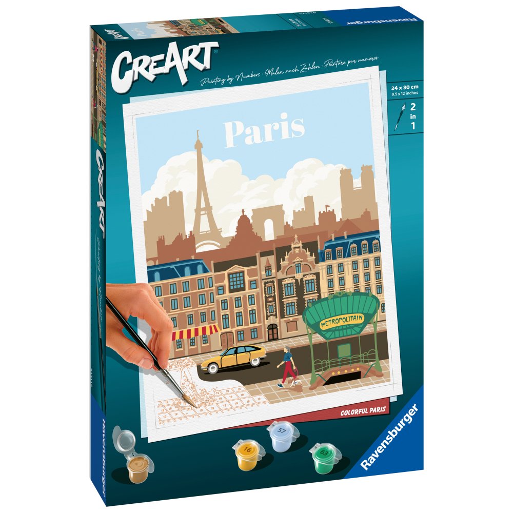 CREART PICTURA PE NUMERE PENTRU ADULTI PARIS PLIN DE CULOARE - RAVENSBURGER (RVSPBN23687)