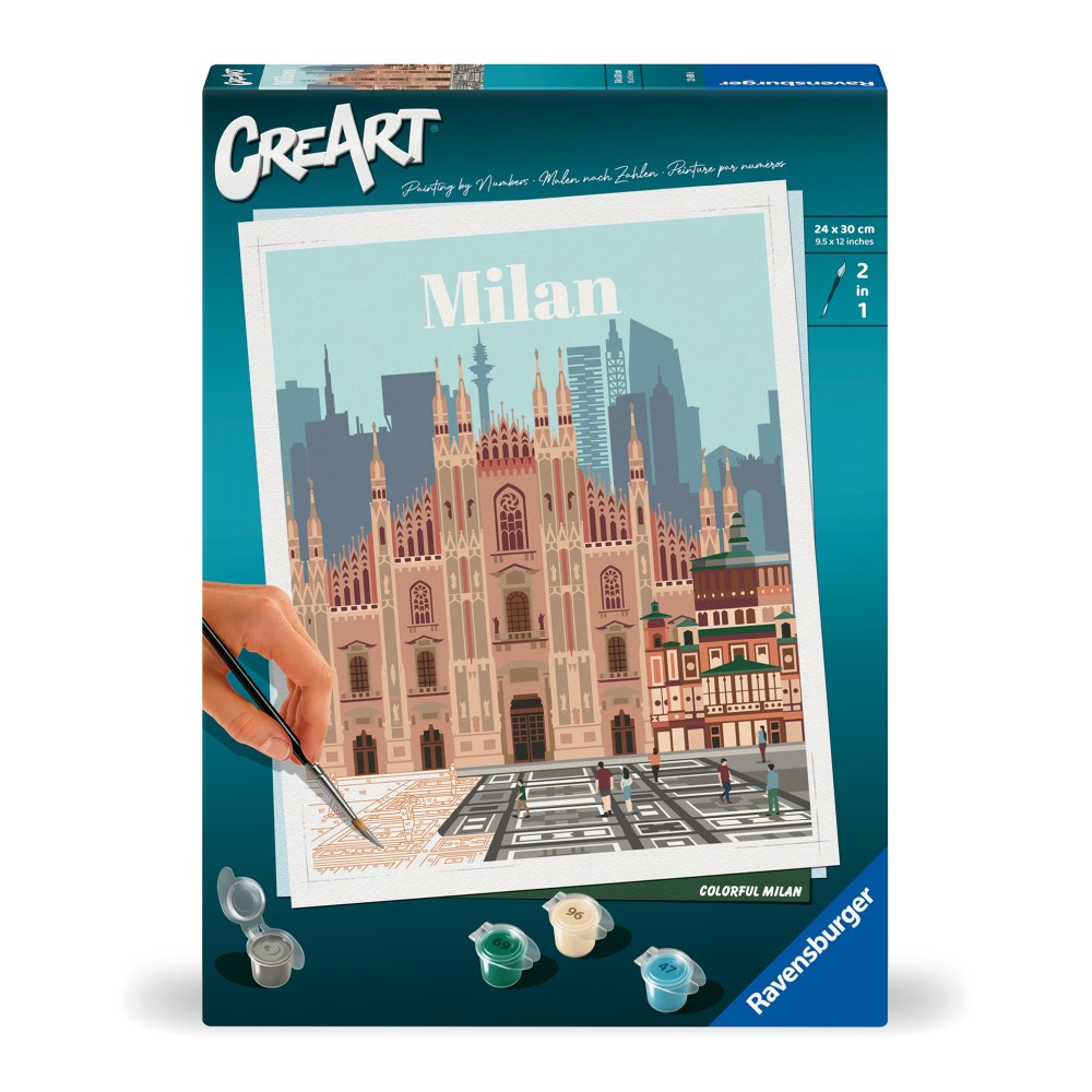 CREART PICTURA PE NUMERE PENTRU ADULTI MILANO PLIN DE CULOARE - RAVENSBURGER (RVSPBN23688)
