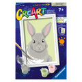 CREART PICTURA PE NUMERE PENTRU COPII IEPURAS GRI - RAVENSBURGER (RVSPBN23718)