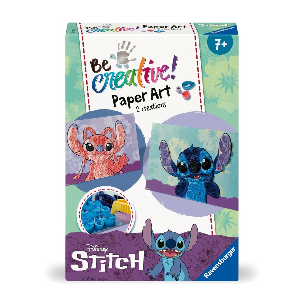 BE CREATIVE SET MINI DE CREATIE DIN HARTIE DISNEY STITCH FOLOSIND TEHNICA QUILLING - RAVENSBURGER (RVSAC23750)