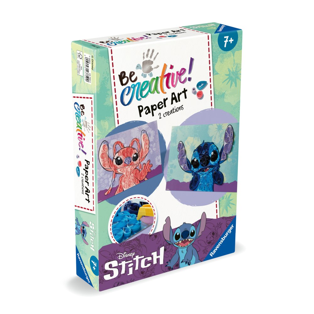 BE CREATIVE SET MINI DE CREATIE DIN HARTIE DISNEY STITCH FOLOSIND TEHNICA QUILLING - RAVENSBURGER (RVSAC23750)