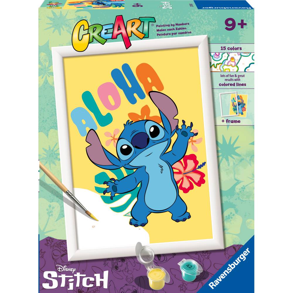 CREART PICTURA PE NUMERE PENTRU COPII ALOHA DISNEY STITCH - RAVENSBURGER (RVSPBN23769)