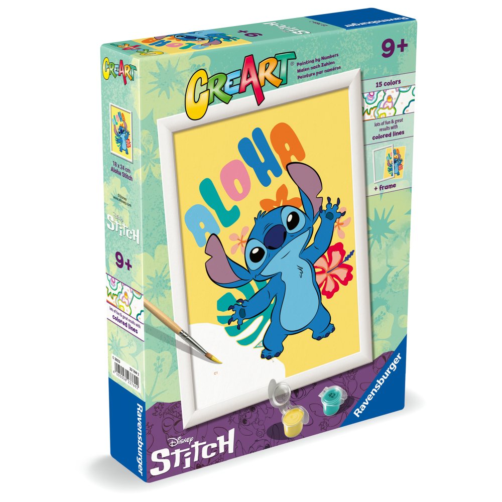 CREART PICTURA PE NUMERE PENTRU COPII ALOHA DISNEY STITCH - RAVENSBURGER (RVSPBN23769)