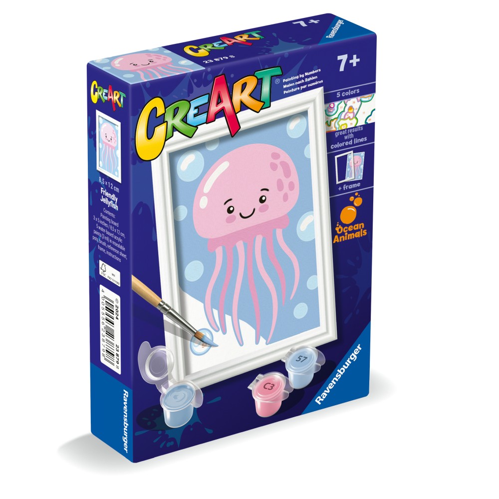 CREART PICTURA PE NUMERE PENTRU COPII MEDUZA PRIETENOASA - RAVENSBURGER (RVSPBN23879)