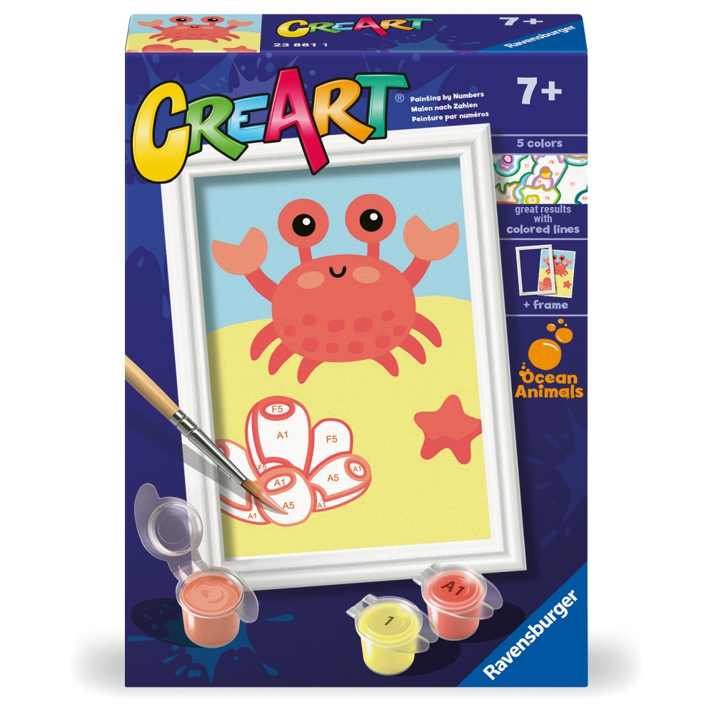 CREART PICTURA PE NUMERE PENTRU COPII CRAB PRIETENOS - RAVENSBURGER (RVSPBN23881)