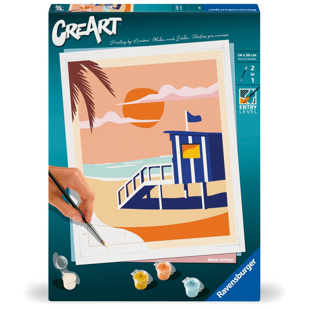 CREART PICTURA PE NUMERE PENTRU ADULTI CABANA PE PLAJA - RAVENSBURGER (RVSPBN23896)
