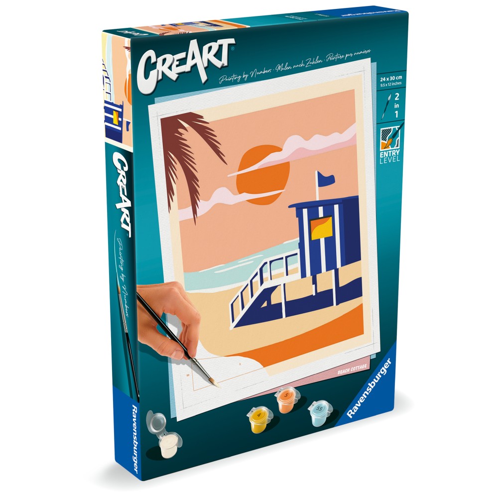 CREART PICTURA PE NUMERE PENTRU ADULTI CABANA PE PLAJA - RAVENSBURGER (RVSPBN23896)