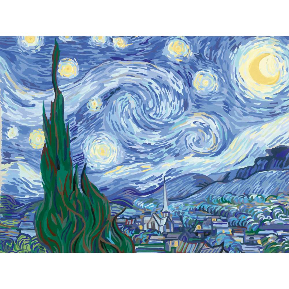 CREART PICTURA PE NUMERE PENTRU ADULTI TABLOU CANVAS VAN GOGH NOAPTE INSTELATA - RAVENSBURGER (RVSPBN23915)
