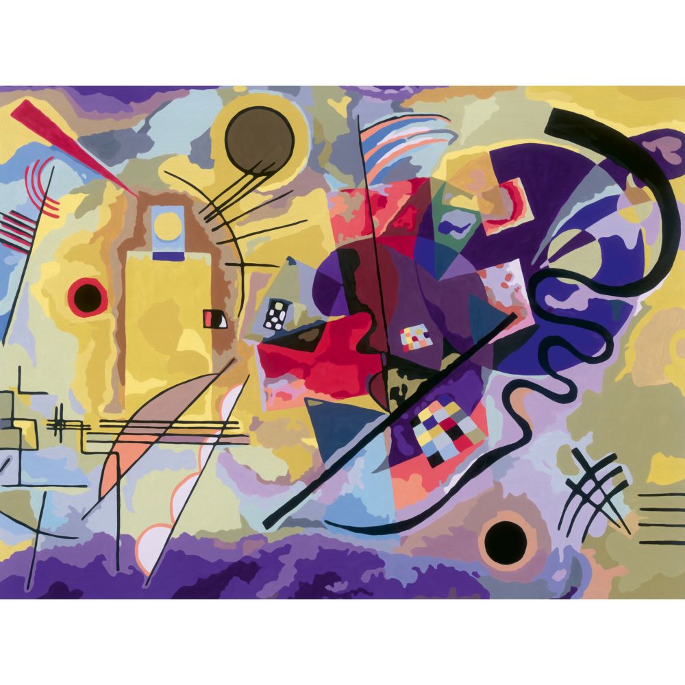 CREART PICTURA PE NUMERE PENTRU ADULTI TABLOU CANVAS KANDINSKY GALBEN ROSU ALBASTRU - RAVENSBURGER (RVSPBN23918)