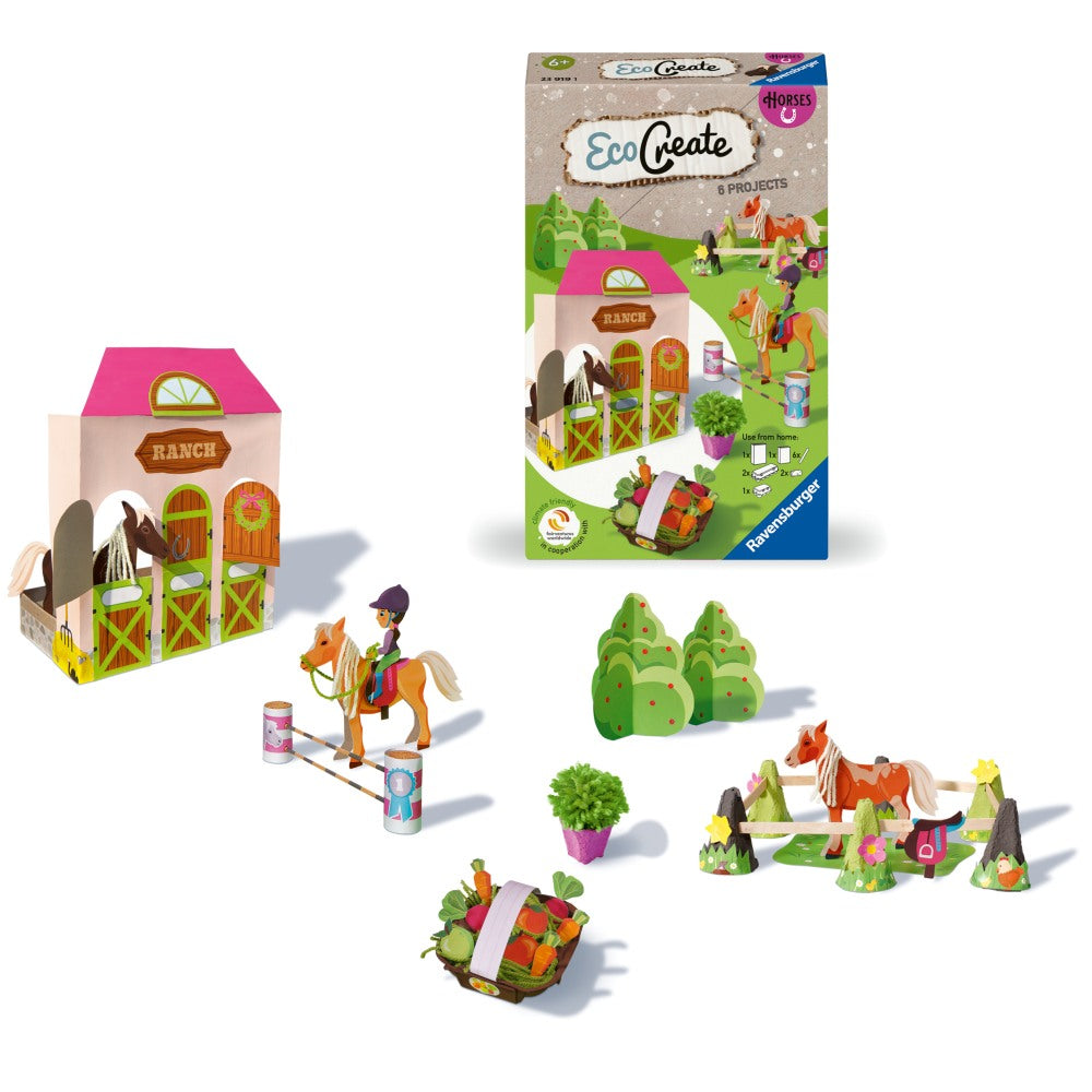 ECO CREATE SET DE CREATIE FERMA DE CAI CE INCLUDE 6 PROIECTE - RAVENSBURGER (RVSAC23919)