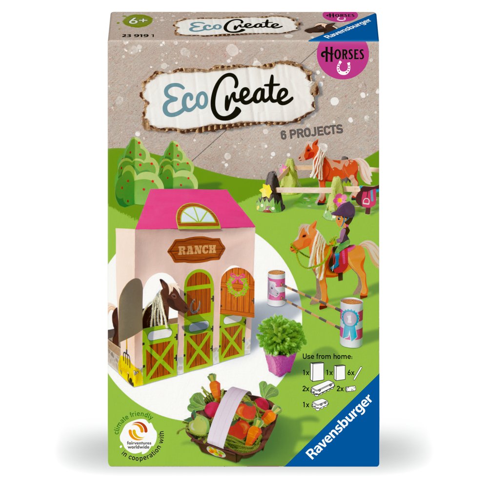 ECO CREATE SET DE CREATIE FERMA DE CAI CE INCLUDE 6 PROIECTE - RAVENSBURGER (RVSAC23919)