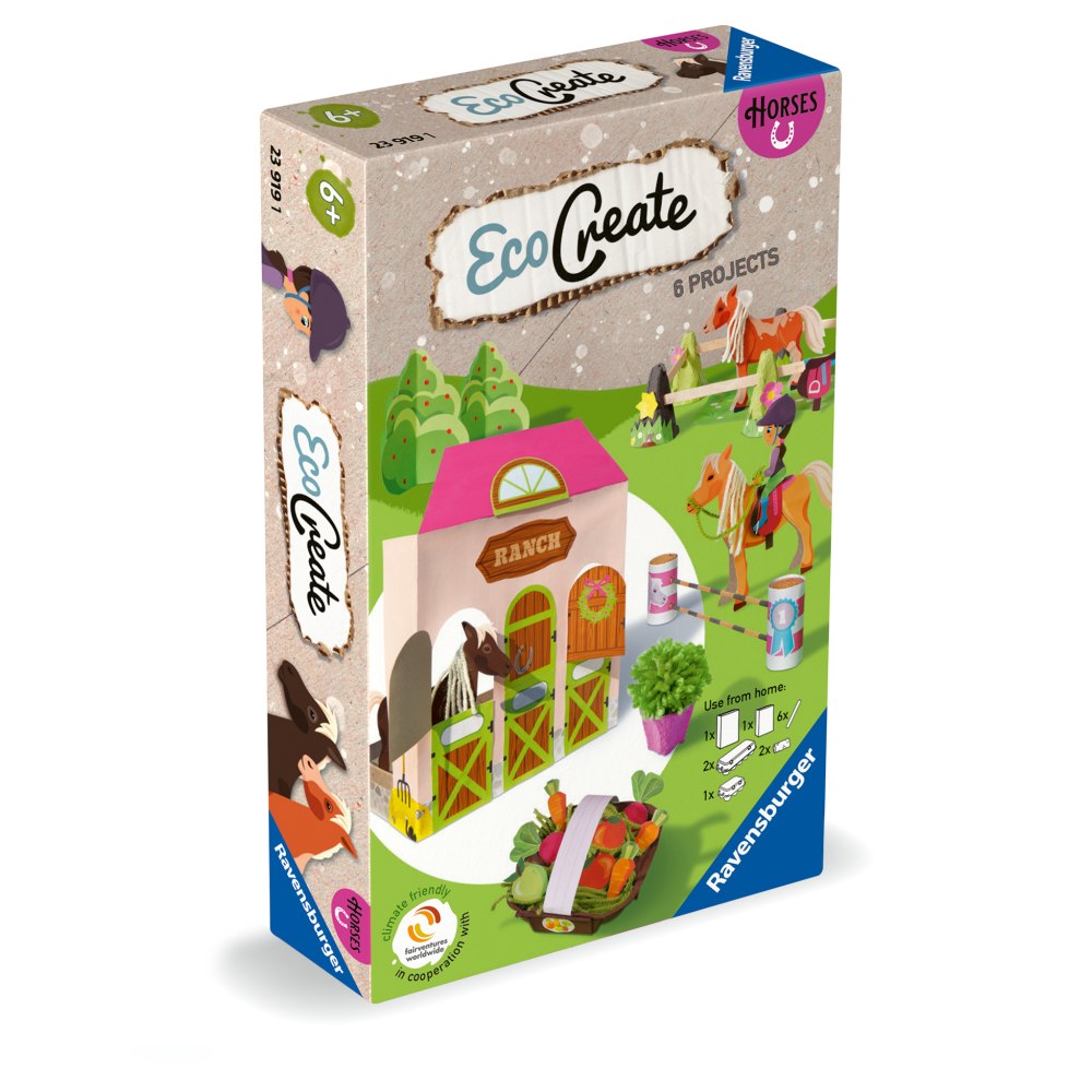 ECO CREATE SET DE CREATIE FERMA DE CAI CE INCLUDE 6 PROIECTE - RAVENSBURGER (RVSAC23919)