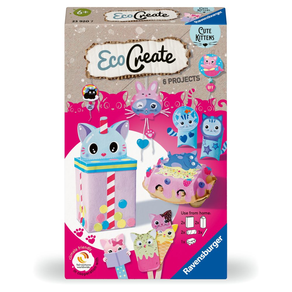 ECO CREATE SET DE CREATIE PISICUTE CE INCLUDE 6 PROIECTE - RAVENSBURGER (RVSAC23920)