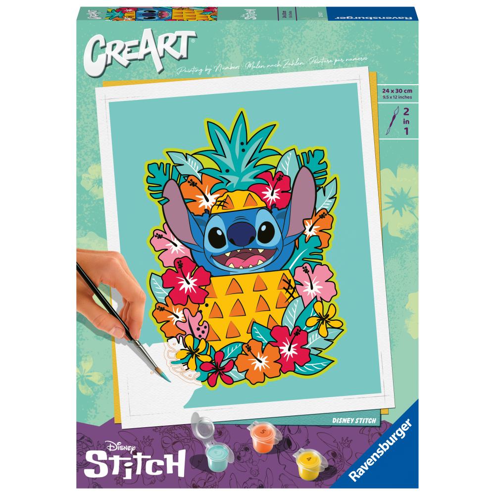 CREART PICTURA PE NUMERE PENTRU ADULTI DISNEY STITCH FLORAL - RAVENSBURGER (RVSPBN23933)