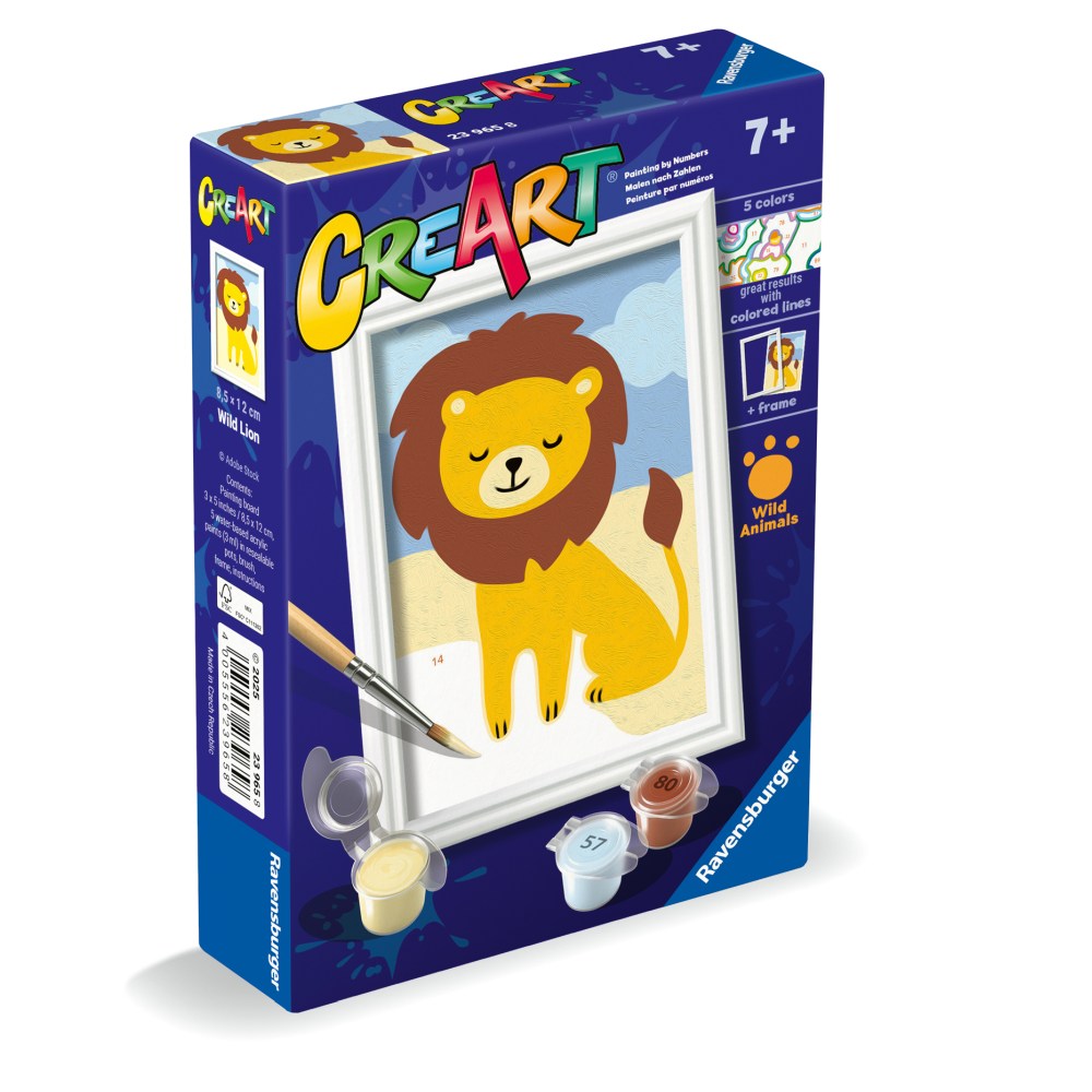 CREART PICTURA PE NUMERE PENTRU COPII LEU SALBATIC - RAVENSBURGER (RVSPBN23965)