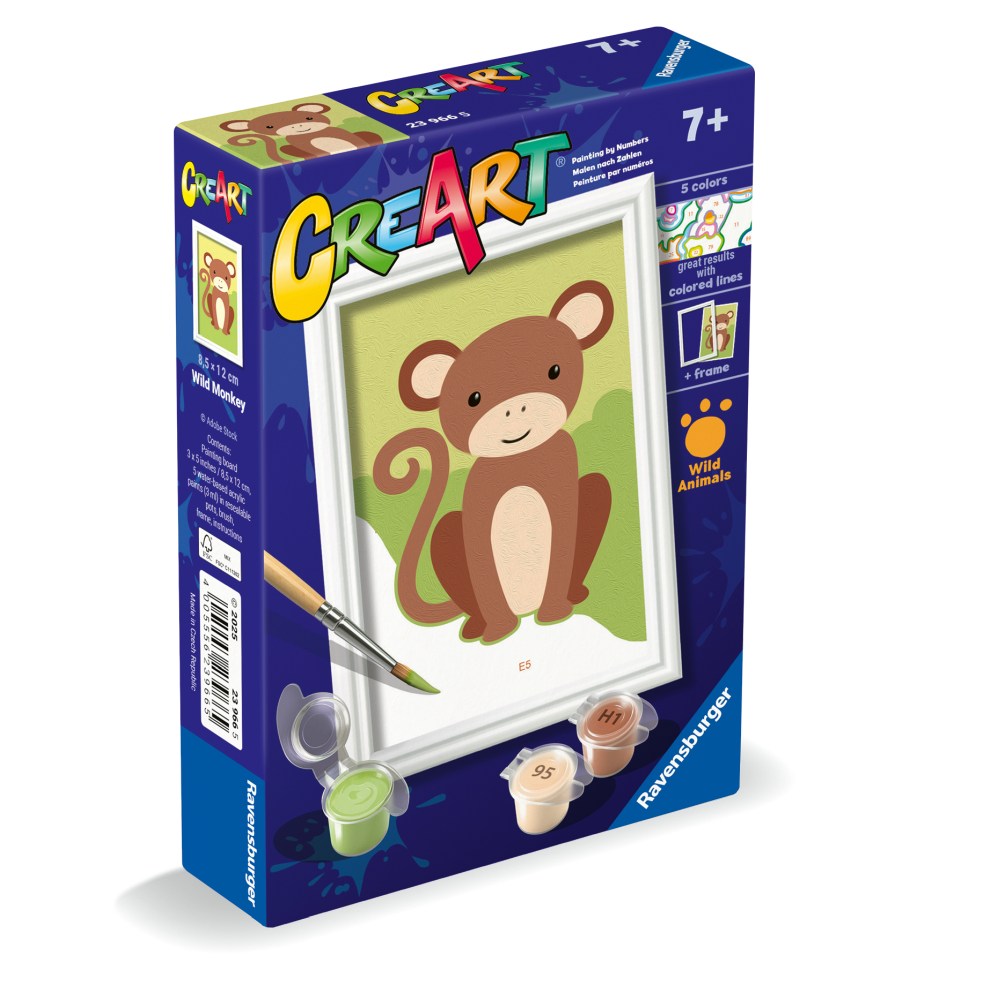 CREART PICTURA PE NUMERE PENTRU COPII MAIMUTA SALBATICA - RAVENSBURGER (RVSPBN23966)