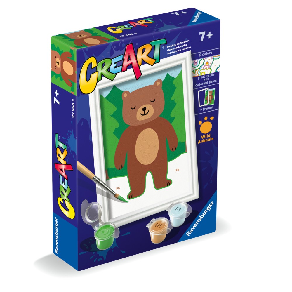 CREART PICTURA PE NUMERE PENTRU COPII URS SALBATIC - RAVENSBURGER (RVSPBN23968)