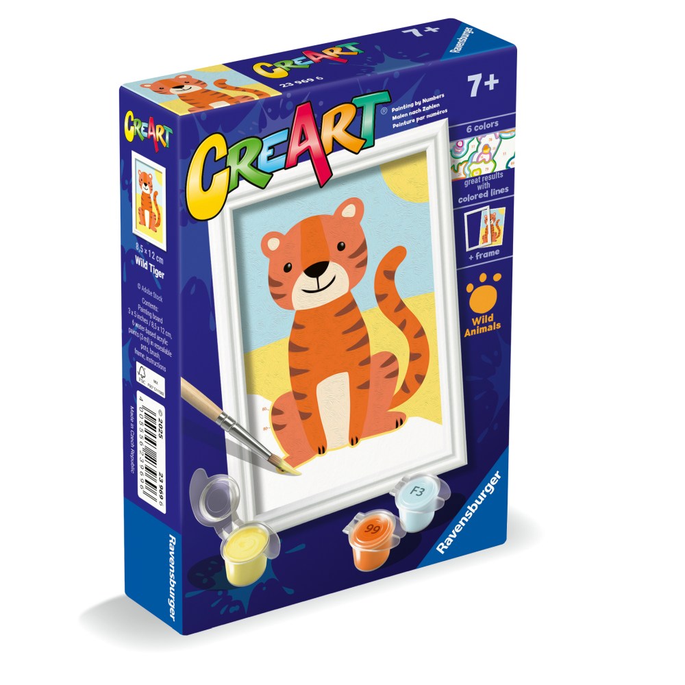 CREART PICTURA PE NUMERE PENTRU COPII TIGRU SALBATIC - RAVENSBURGER (RVSPBN23969)