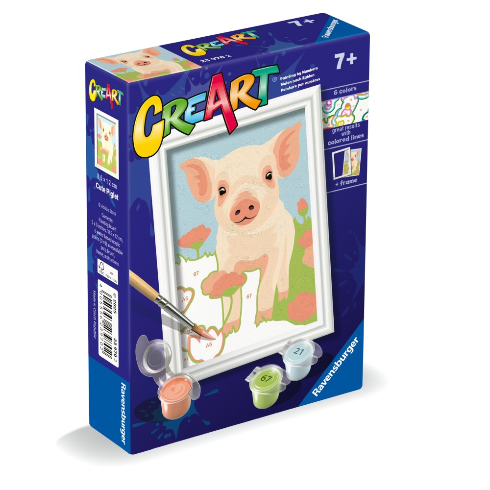 CREART PICTURA PE NUMERE PENTRU COPII PORCUSOR DRAGUT - RAVENSBURGER (RVSPBN23970)