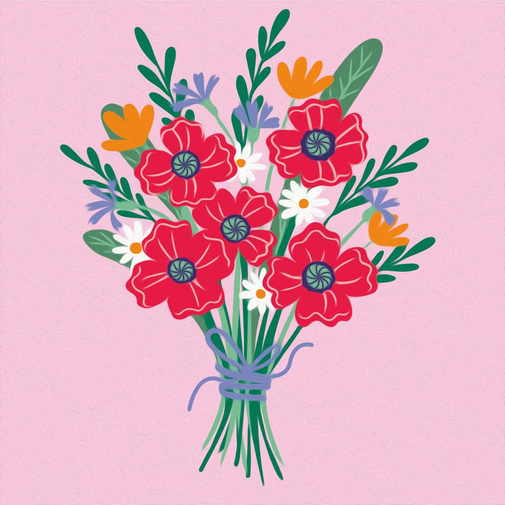 CREART PICTURA PE NUMERE PENTRU ADULTI BUCHET DE MACI - RAVENSBURGER (RVSPBN25519)