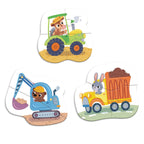 BABY PUZZLE 3 IN 1 - MIJLOACE DE TRANSPORT (2,3,4 PIESE) - DODO (DO300392)