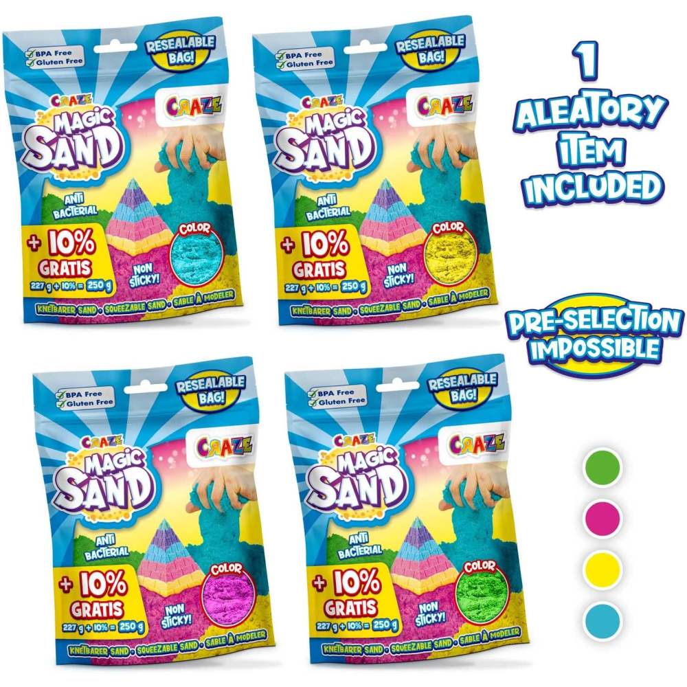 NISIP KINETIC IN PUNGUTA RESIGILABILA 250 G CULORI ASORTATE - CRAZE (CRZ41215)