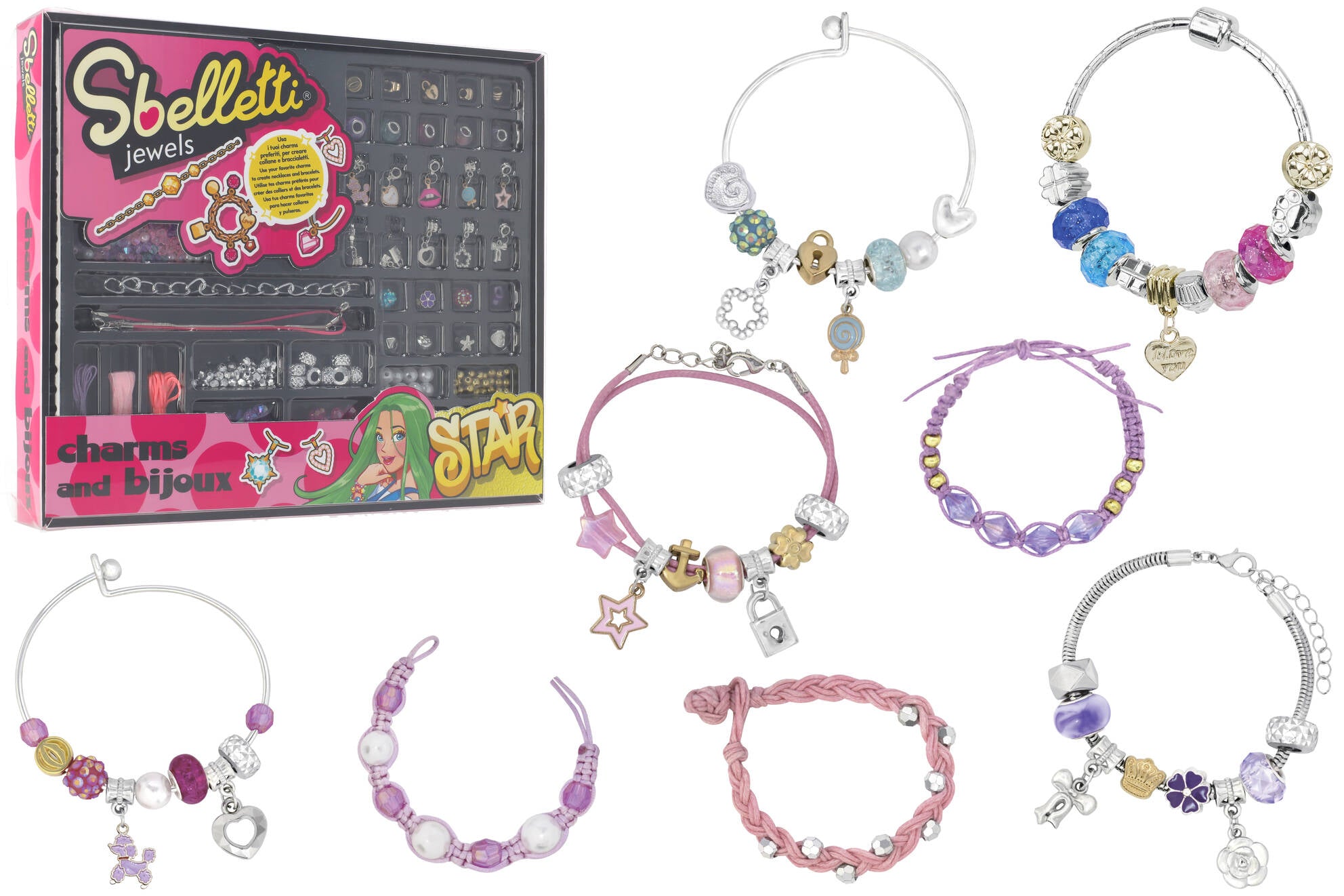 SET CREATIE BRATARI CU CHARM-URI ARGINTII SI BILE COLORATE - GLOBO (GL42530)