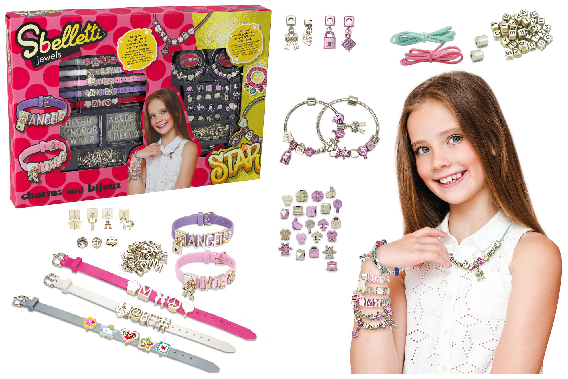 SET CREATIE BRATARI CU CHARM-URI ARGINTII SI BILE COLORATE - GLOBO (GL42951)