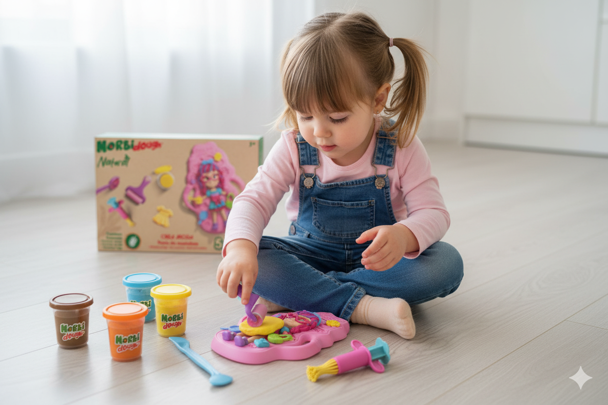 SET DE JOACA, MULAJ FETITA PAPUSA, 5 CULORI PLASTILINA, ACCESORII PAR - GLOBO (GL43035)