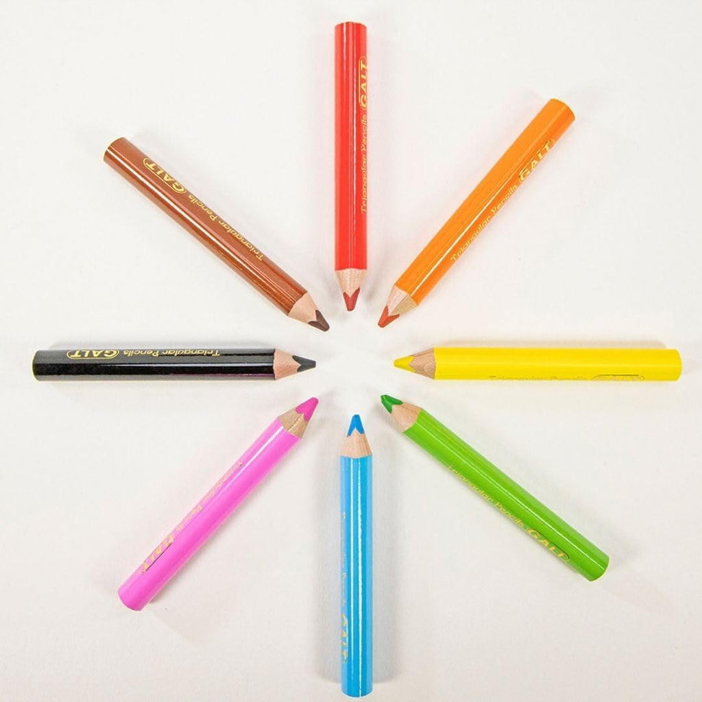 SET OF 8 TRIANGULAR COLORED PENCILS - GALT (A3306G)