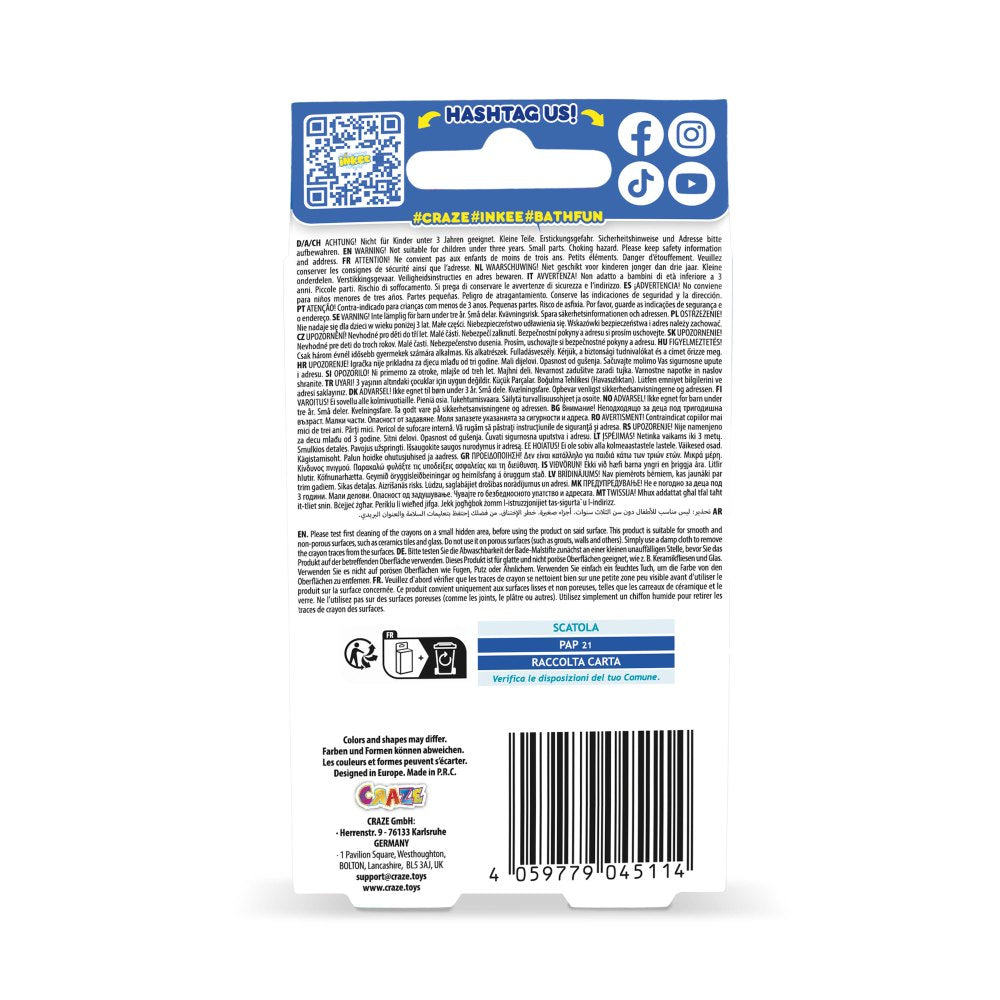 CREIOANE DE BAIE INKEE 4 BUC USOR DE CURATAT DE PE SUPRAFETELE CERAMICE - CRAZE (CRZ45114)