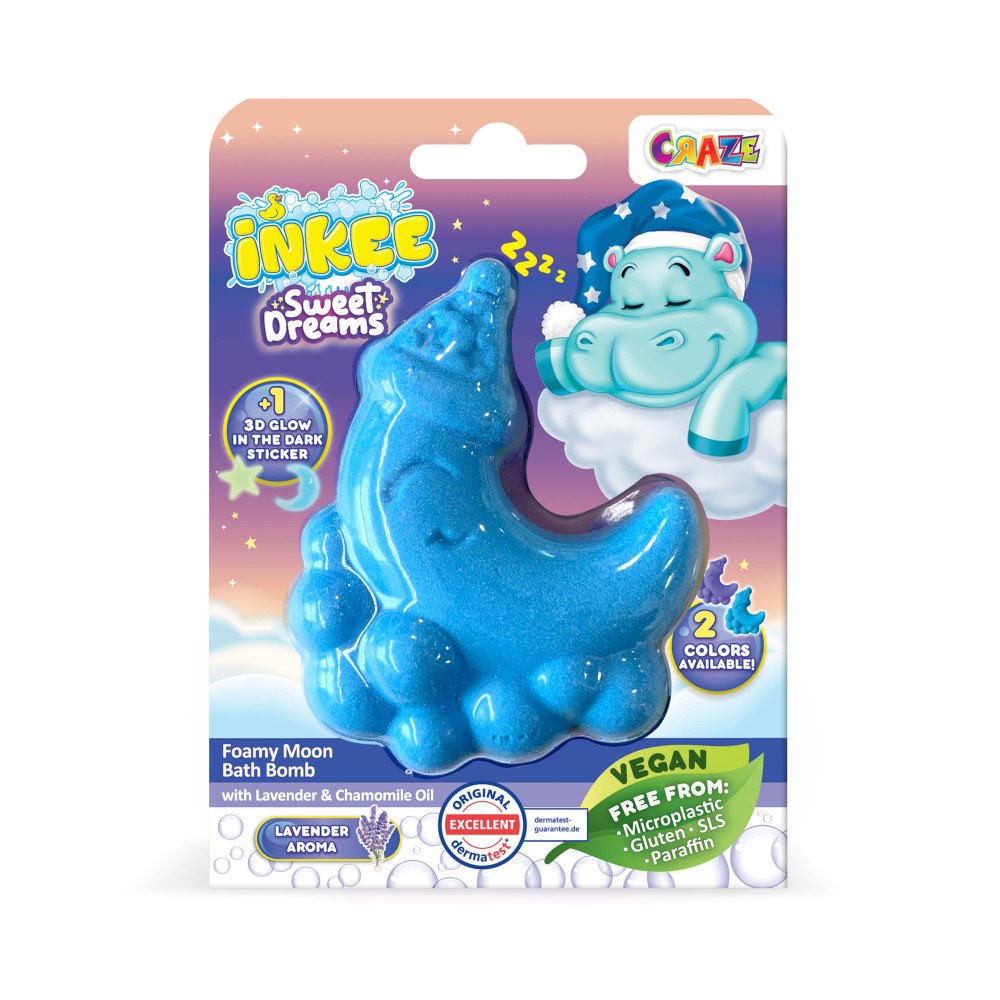 BOMBA DE BAIE SPUMOASA INKEE IN FORMA DE LUNA CULORI SI AROME ASORTATE - CRAZE (CRZ45831)