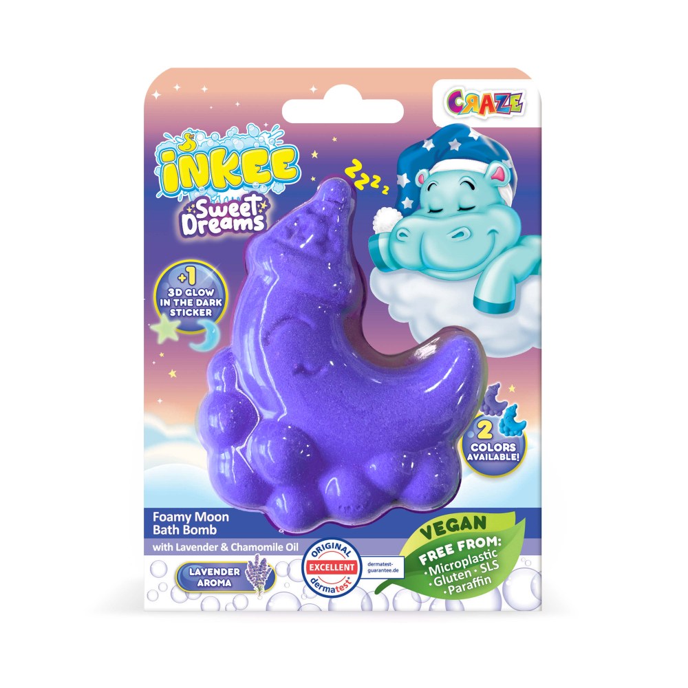 BOMBA DE BAIE SPUMOASA INKEE IN FORMA DE LUNA CULORI SI AROME ASORTATE - CRAZE (CRZ45831)