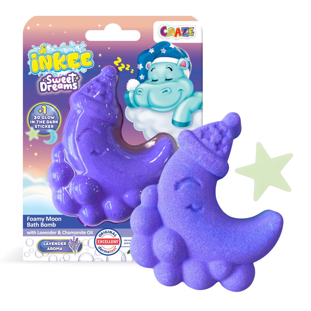 BOMBA DE BAIE SPUMOASA INKEE IN FORMA DE LUNA CULORI SI AROME ASORTATE - CRAZE (CRZ45831)