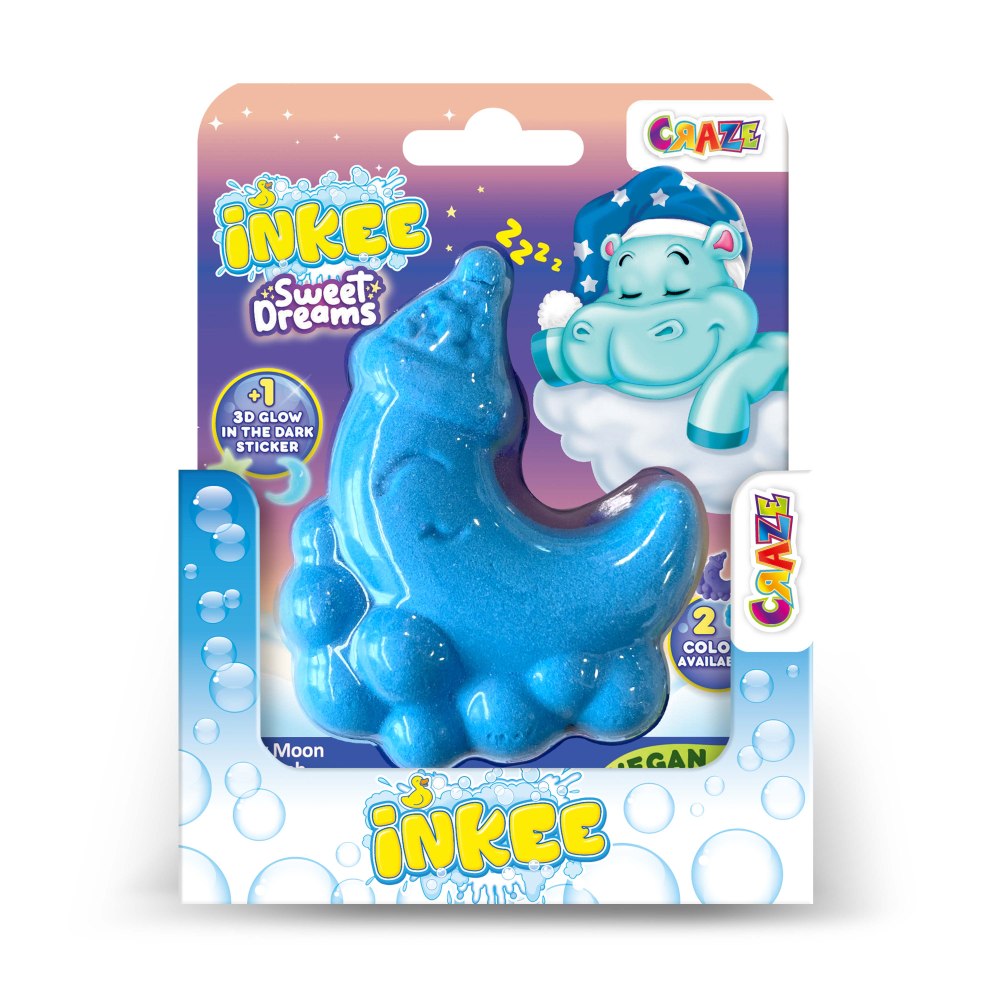 BOMBA DE BAIE SPUMOASA INKEE IN FORMA DE LUNA CULORI SI AROME ASORTATE - CRAZE (CRZ45831)