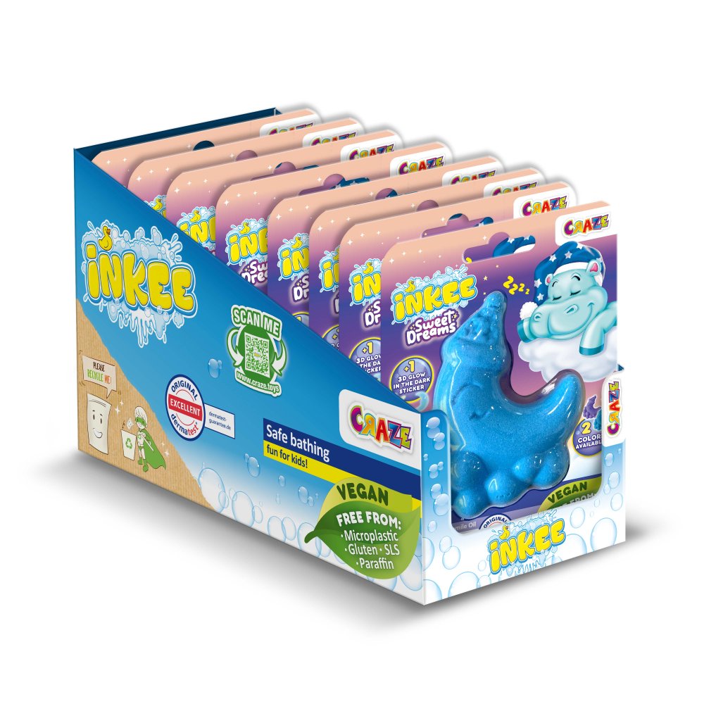 BOMBA DE BAIE SPUMOASA INKEE IN FORMA DE LUNA CULORI SI AROME ASORTATE - CRAZE (CRZ45831)