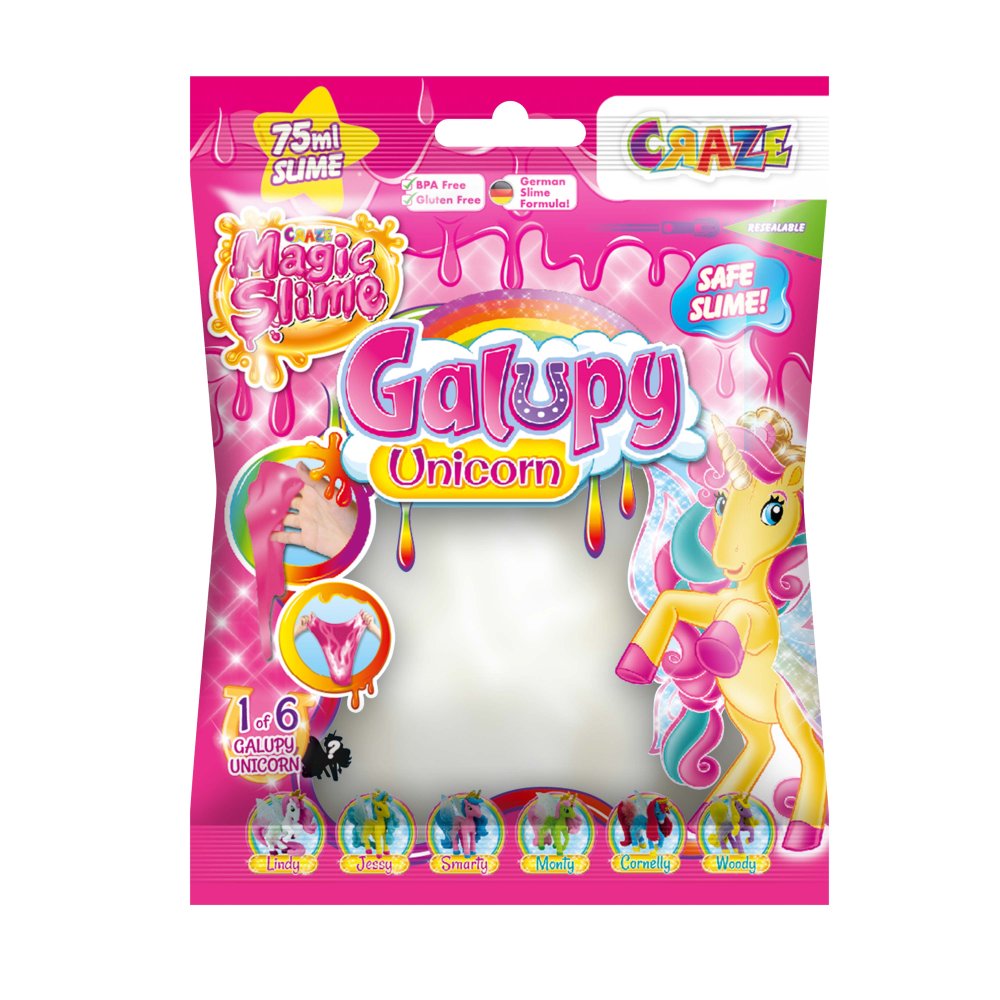 SLIME MAGIC DIVERSE CULORI IN PUNGUTA 75ML CU SURPRIZA FIGURINA UNICORN - CRAZE (CRZ46340)
