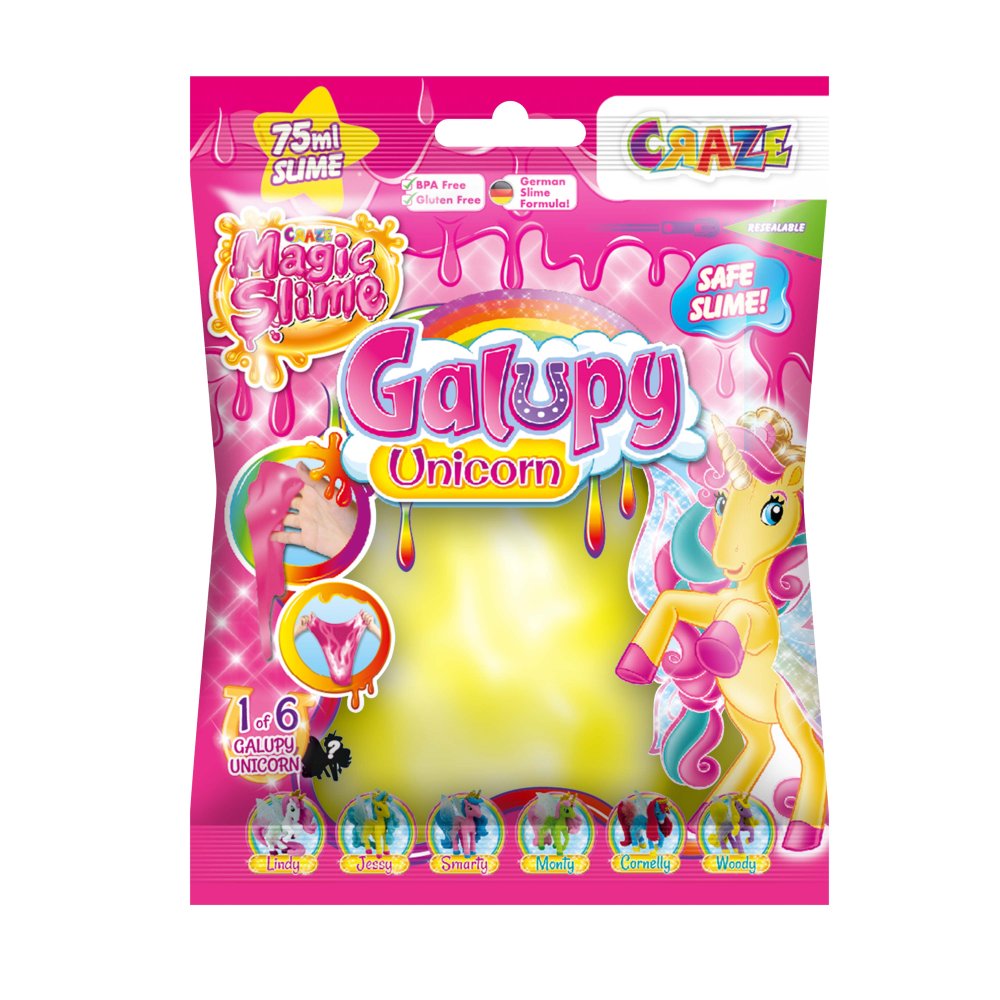 SLIME MAGIC DIVERSE CULORI IN PUNGUTA 75ML CU SURPRIZA FIGURINA UNICORN - CRAZE (CRZ46340)