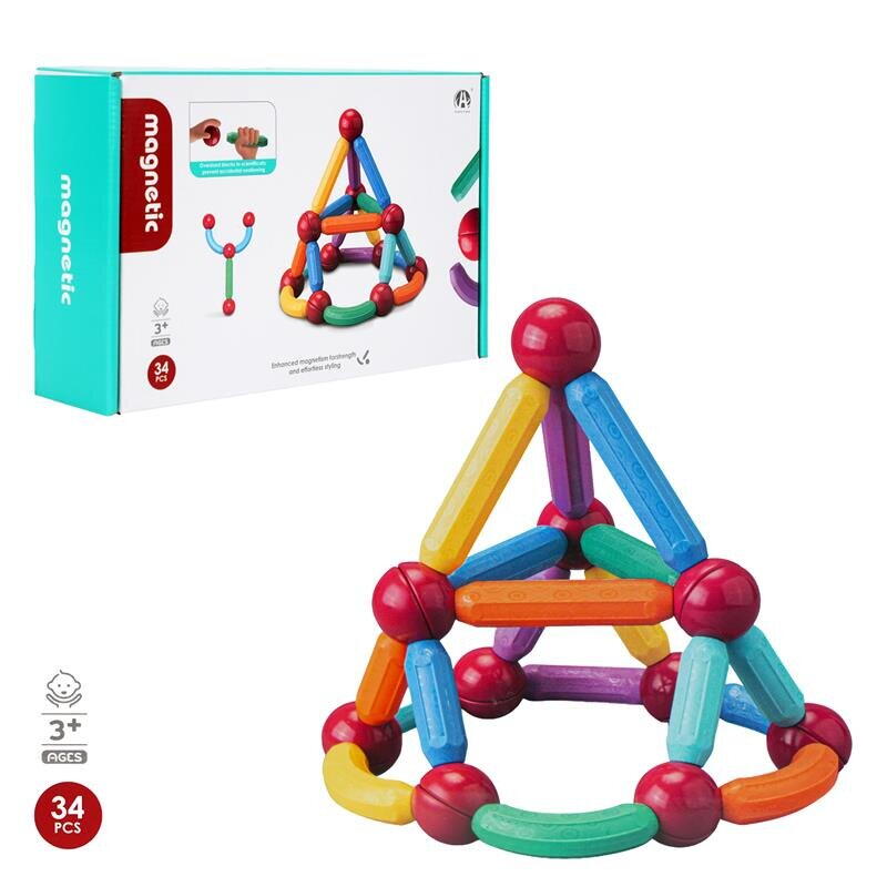 SET DE CONSTRUCTIE MAGNETIC - FORME 3D (34 PIESE) - BUFNITEL (CH1360)