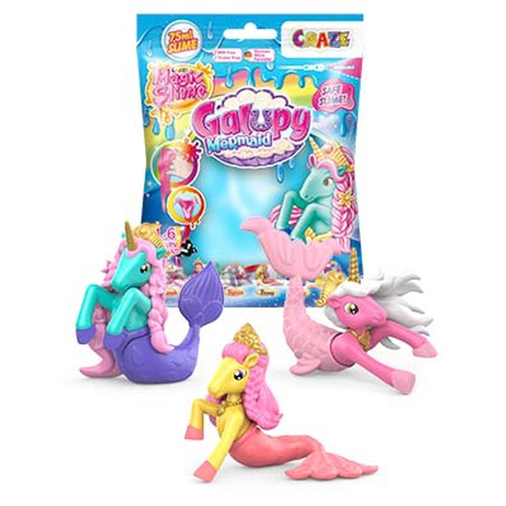 SLIME MAGIC DIVERSE CULORI IN PUNGUTA 75ML CU SURPRIZA FIGURINA SIRENA - CRAZE (CRZ46616)