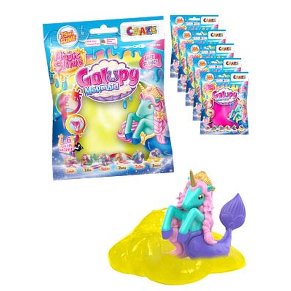 SLIME MAGIC DIVERSE CULORI IN PUNGUTA 75ML CU SURPRIZA FIGURINA SIRENA - CRAZE (CRZ46616)
