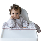 BAVETA CU MANECI SI VENTUZE - FLEUR DE JARDIN (SAND/MAUVE) - TIDY TOT (CCFR)