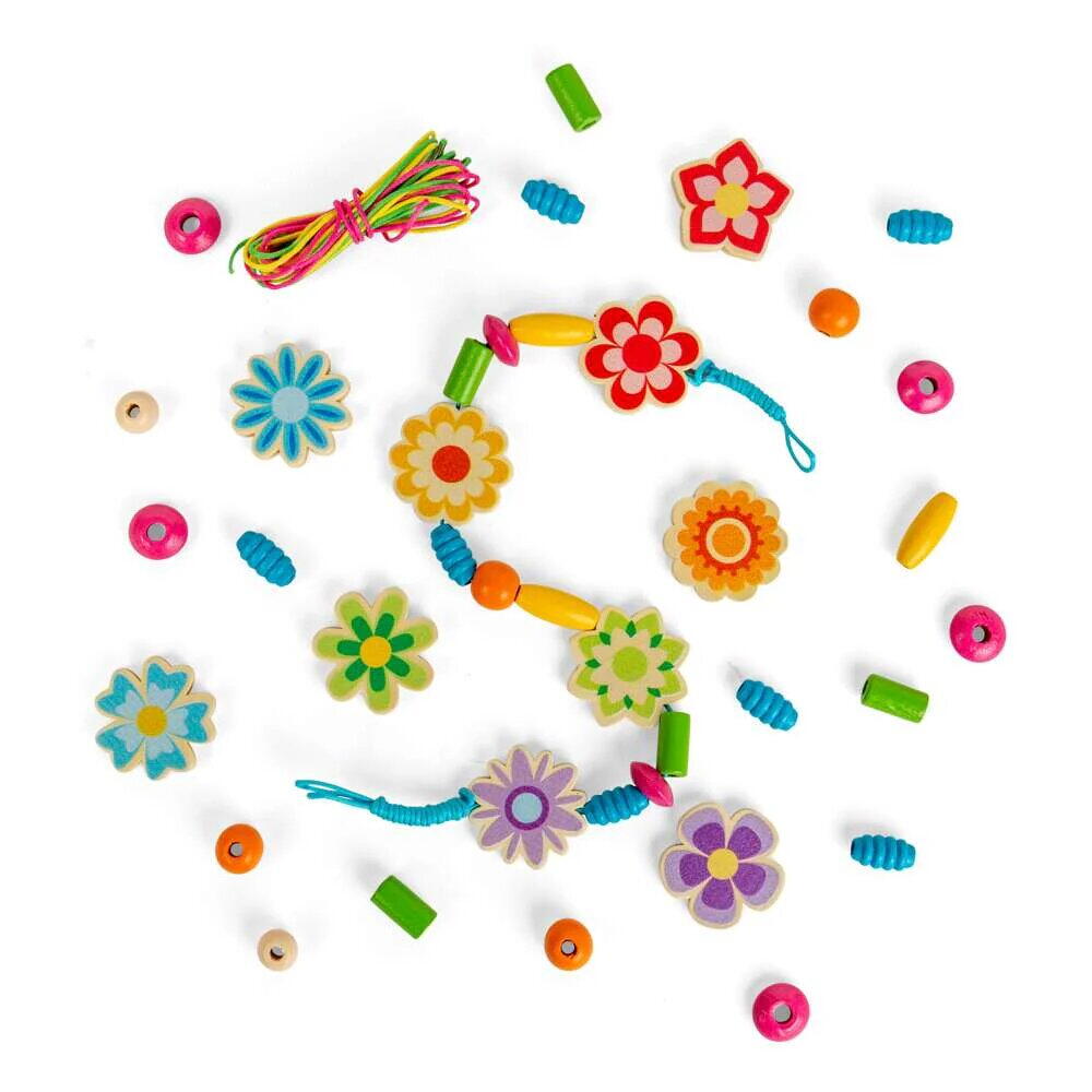 SET DE CREATIE DIN LEMN - BIJUTERII CU FLORICELE - BIGJIGS TOYS (38013)