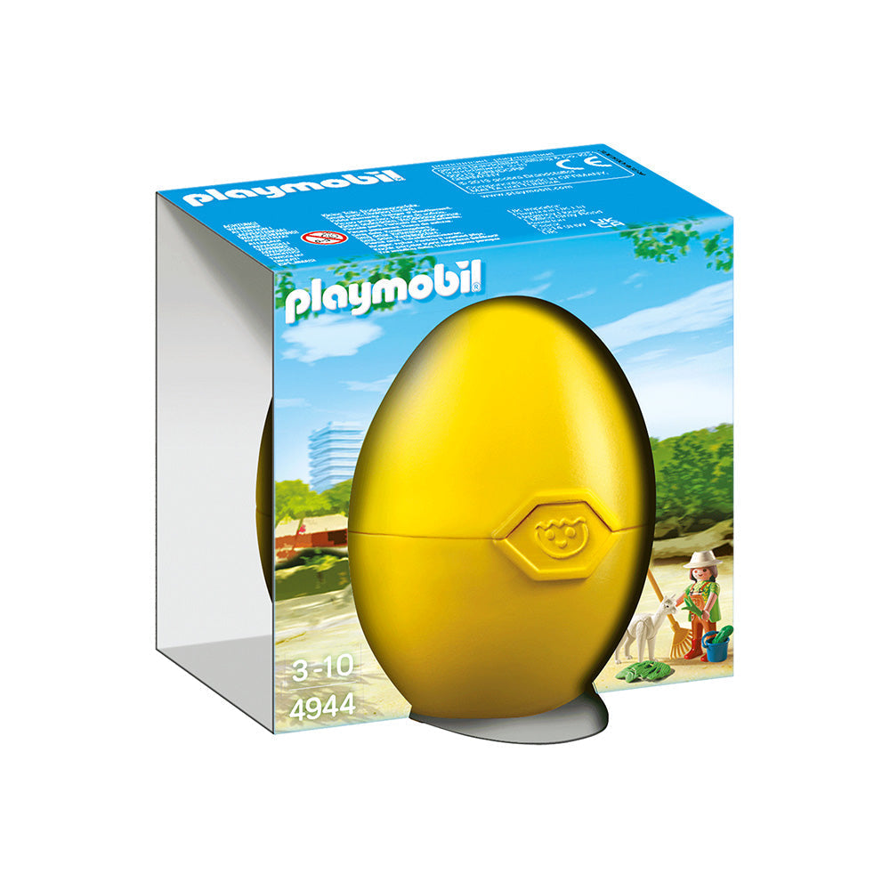 PLAYMOBIL - ZOO CARETAKE EGG PIECE WITH ALPACA - PLAYMOBIL SURPRISE EGGS (PM4944)
