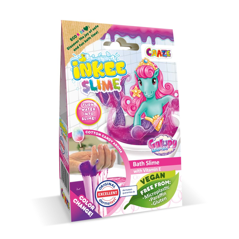 SLIME DE BAIE SIRENA GALUPY CU VITAMINA E SI CULOARE SCHIMBATOARE DE LA ROZ LA MOV - CRAZE (CRZ49655)