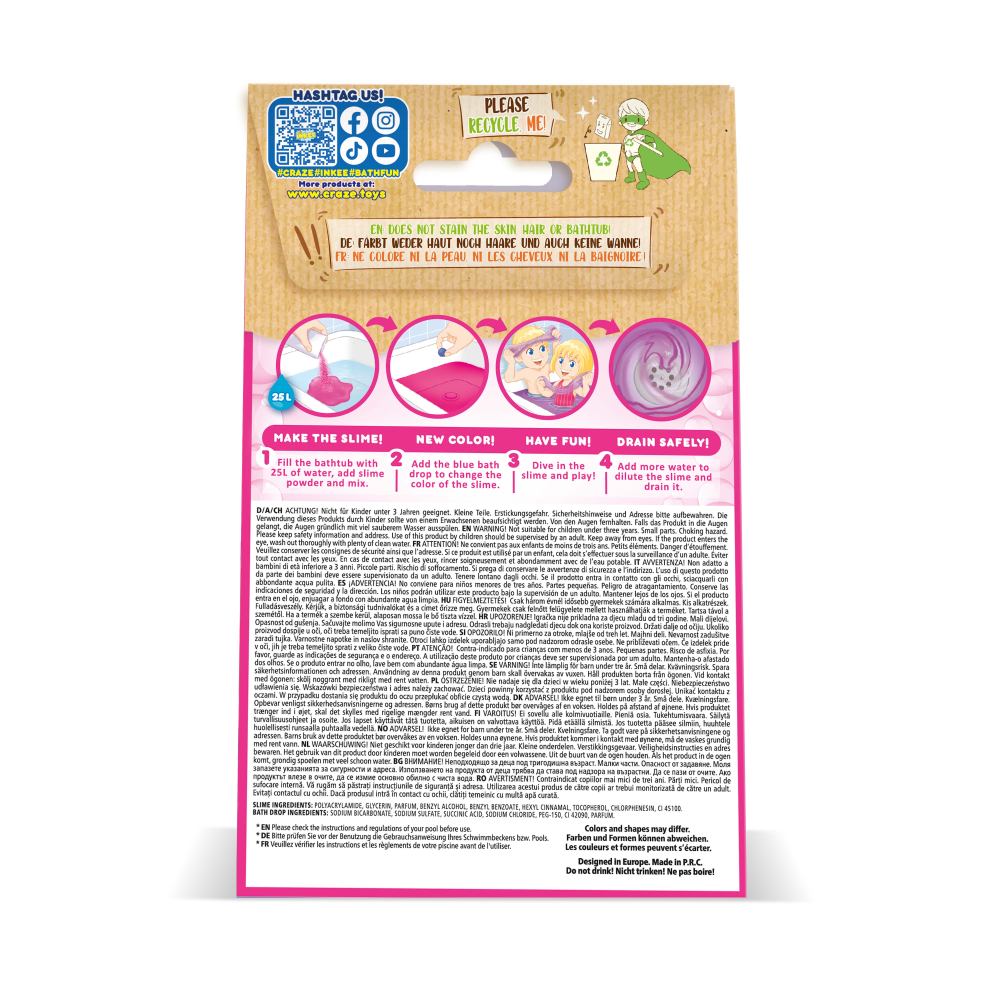 SLIME DE BAIE SIRENA GALUPY CU VITAMINA E SI CULOARE SCHIMBATOARE DE LA ROZ LA MOV - CRAZE (CRZ49655)